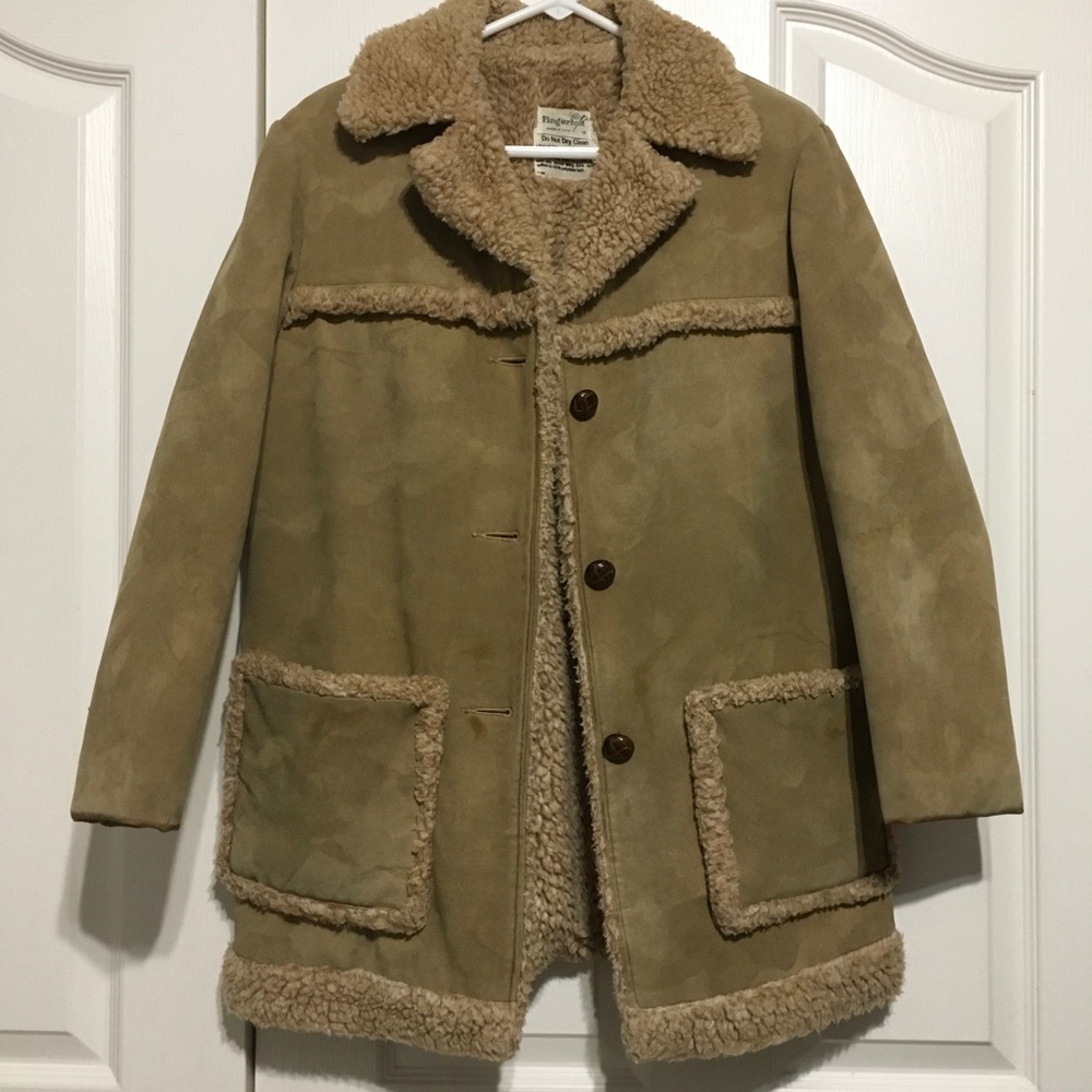 Vintage FingerHut Men’s Suede Jacket Made in USA size 12 small ripped see pics